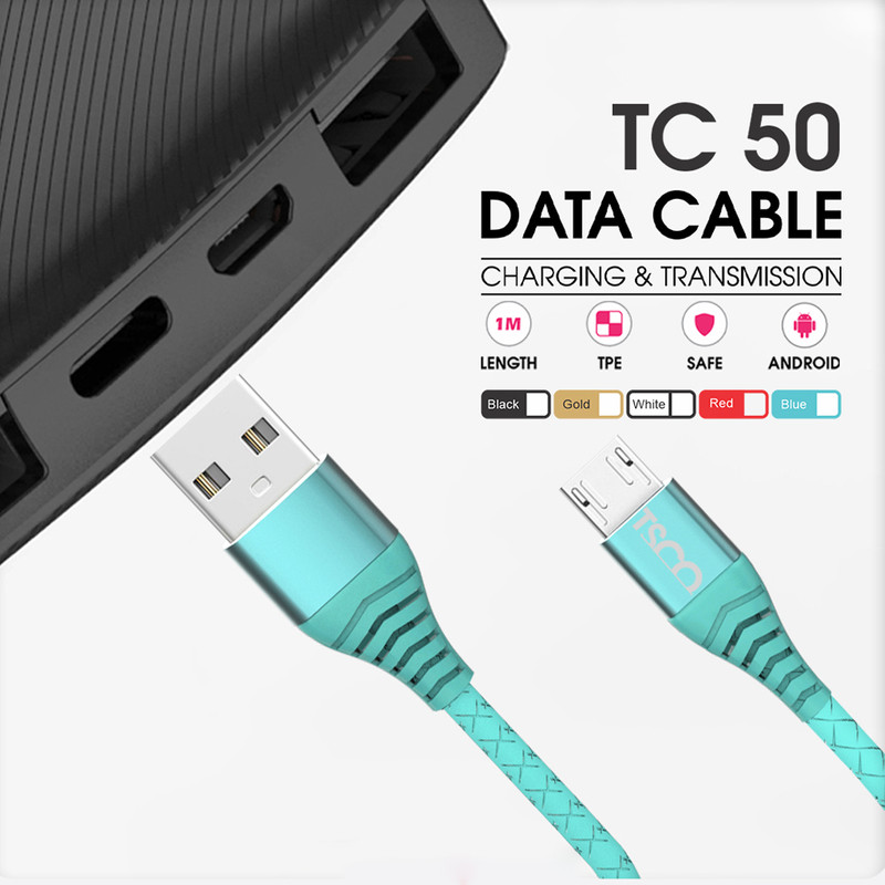 کابل تبدیل USB به microUSB تسکو مدل TC 50 طول 0.9 متر TSCO TC 50 USB To microUSB Cable 0.9m